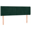 sengegavl med LED-lys 147x16x78/88 cm fløjl mørkegrøn