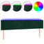 sengegavl med LED-lys 163x16x78/88 cm fløjl mørkegrøn