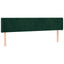 sengegavl med LED-lys 183x16x78/88 cm fløjl mørkegrøn