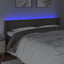 sengegavl med LED-lys 203x16x78/88 cm fløjl mørkegrå