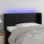 sengegavl med LED-lys 83x16x78/88 cm kunstlæder sort