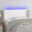 sengegavl med LED-lys 93x16x78/88 cm kunstlæder hvid