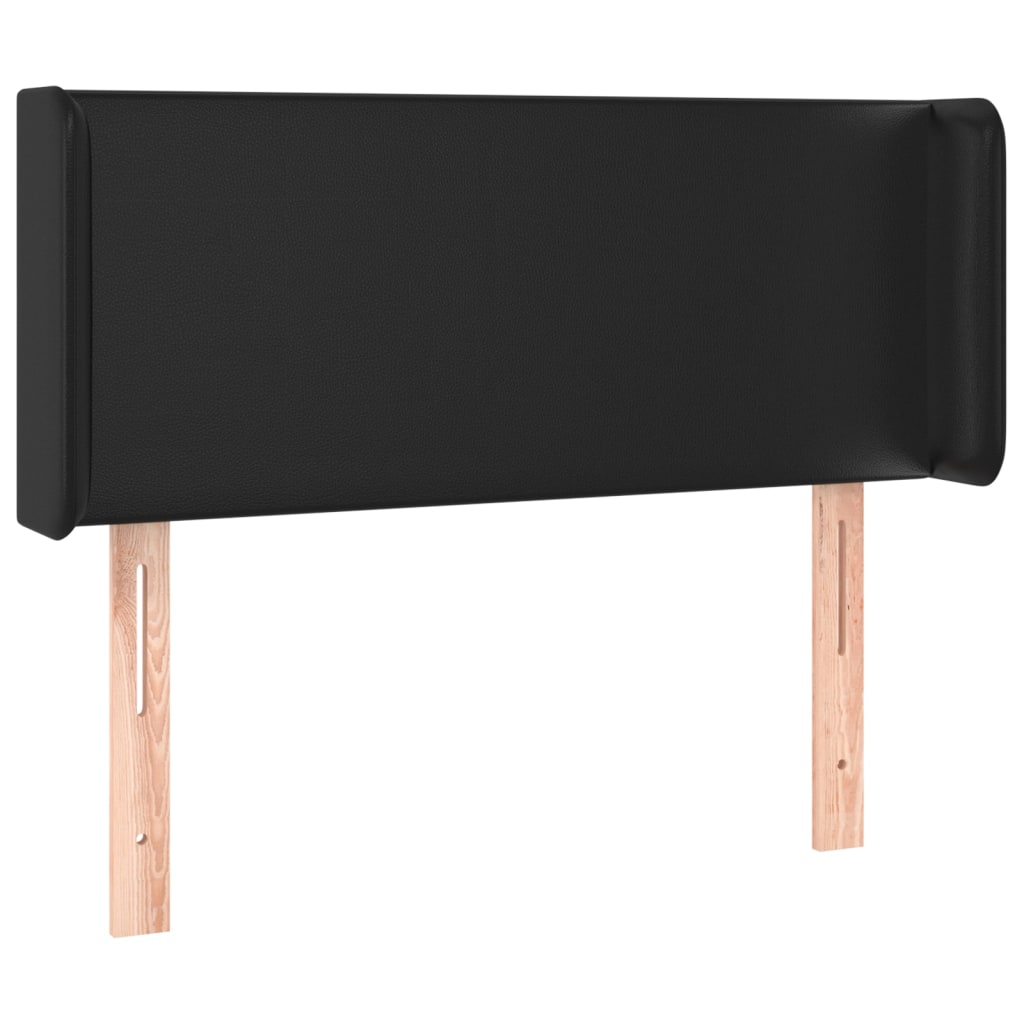 sengegavl med LED-lys 103x16x78/88 cm kunstlæder sort
