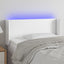sengegavl med LED-lys 103x16x78/88 cm kunstlæder hvid