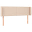 sengegavl med LED-lys 147x16x78/88cm kunstlæder cappuccino