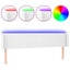 sengegavl med LED-lys 163x16x78/88 cm kunstlæder hvid