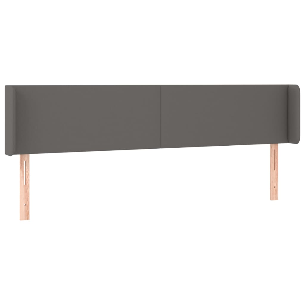 sengegavl med LED-lys 183x16x78/88 cm kunstlæder grå