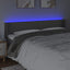 sengegavl med LED-lys 183x16x78/88 cm kunstlæder grå