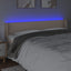sengegavl med LED-lys 183x16x78/88cm kunstlæder cappuccino