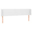 sengegavl med LED-lys 203x16x78/88 cm kunstlæder hvid