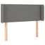 sengegavl med LED-lys 103x16x78/88 cm stof mørkegrå