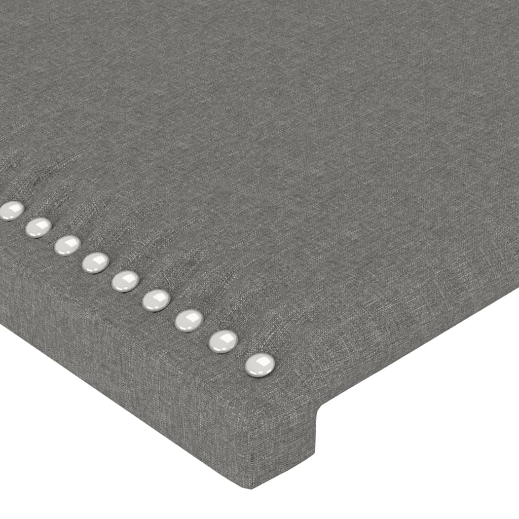 sengegavl med LED-lys 103x16x78/88 cm stof mørkegrå