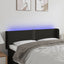 sengegavl med LED-lys 147x16x78/88 cm stof sort