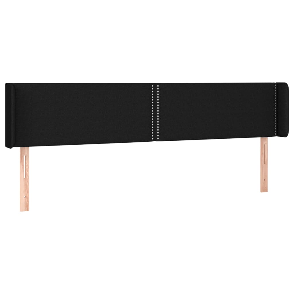 sengegavl med LED-lys 183x16x78/88 cm stof sort