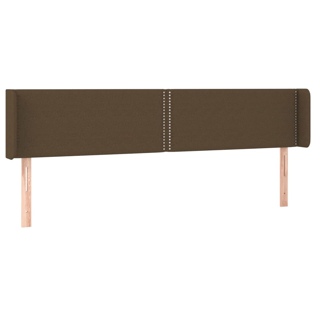 sengegavl med LED-lys 203x16x78/88 cm stof mørkebrun