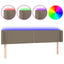 sengegavl med LED-lys 203x16x78/88 cm stof gråbrun