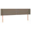 sengegavl med LED-lys 203x16x78/88 cm stof gråbrun