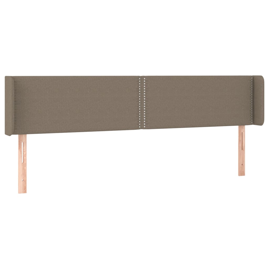 sengegavl med LED-lys 203x16x78/88 cm stof gråbrun