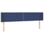 sengegavl med LED-lys 203x16x78/88 cm stof blå