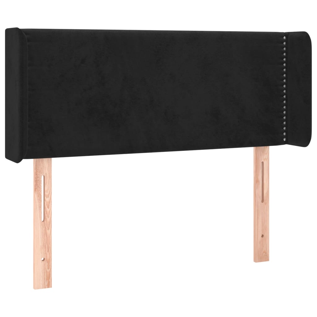 sengegavl med LED-lys 103x16x78/88 cm fløjl sort