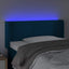sengegavl med LED-lys 103x16x78/88 cm fløjl mørkeblå