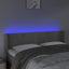 sengegavl med LED-lys 147x16x78/88 cm fløjl lysegrå