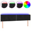sengegavl med LED-lys 163x16x78/88 cm fløjl sort