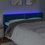 sengegavl med LED-lys 163x16x78/88 cm fløjl mørkeblå