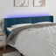 sengegavl med LED-lys 163x16x78/88 cm fløjl mørkeblå