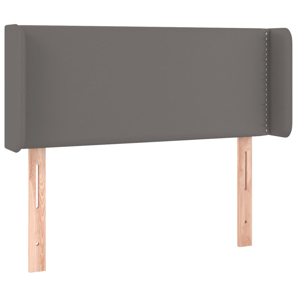 sengegavl med LED-lys 103x16x78/88 cm kunstlæder grå