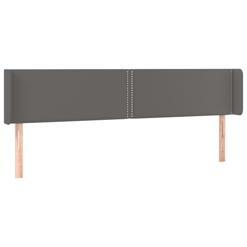 sengegavl med LED-lys 183x16x78/88 cm kunstlæder grå