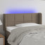 sengegavl med LED-lys 83x16x78/88 cm stof gråbrun
