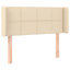 sengegavl med LED-lys 83x16x78/88 cm stof cremefarvet