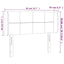 sengegavl med LED-lys 83x16x78/88 cm stof cremefarvet