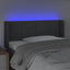 sengegavl med LED-lys 93x16x78/88 cm stof mørkegrå