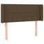 sengegavl med LED-lys 103x16x78/88 cm stof mørkebrun