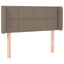 sengegavl med LED-lys 103x16x78/88 cm stof gråbrun