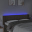 sengegavl med LED-lys 147x16x78/88 cm stof gråbrun