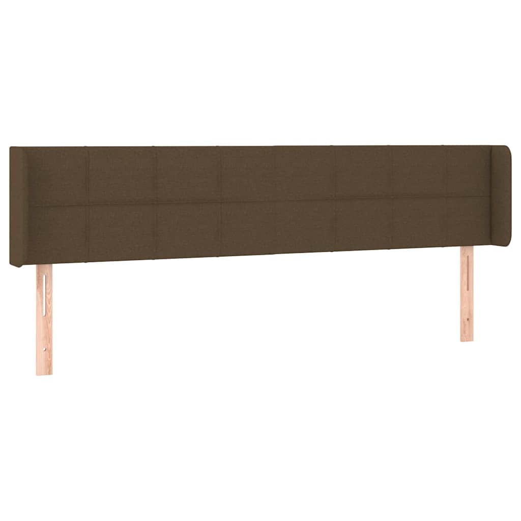 sengegavl med LED-lys 163x16x78/88 cm stof mørkebrun