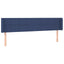 sengegavl med LED-lys 163x16x78/88 cm stof blå