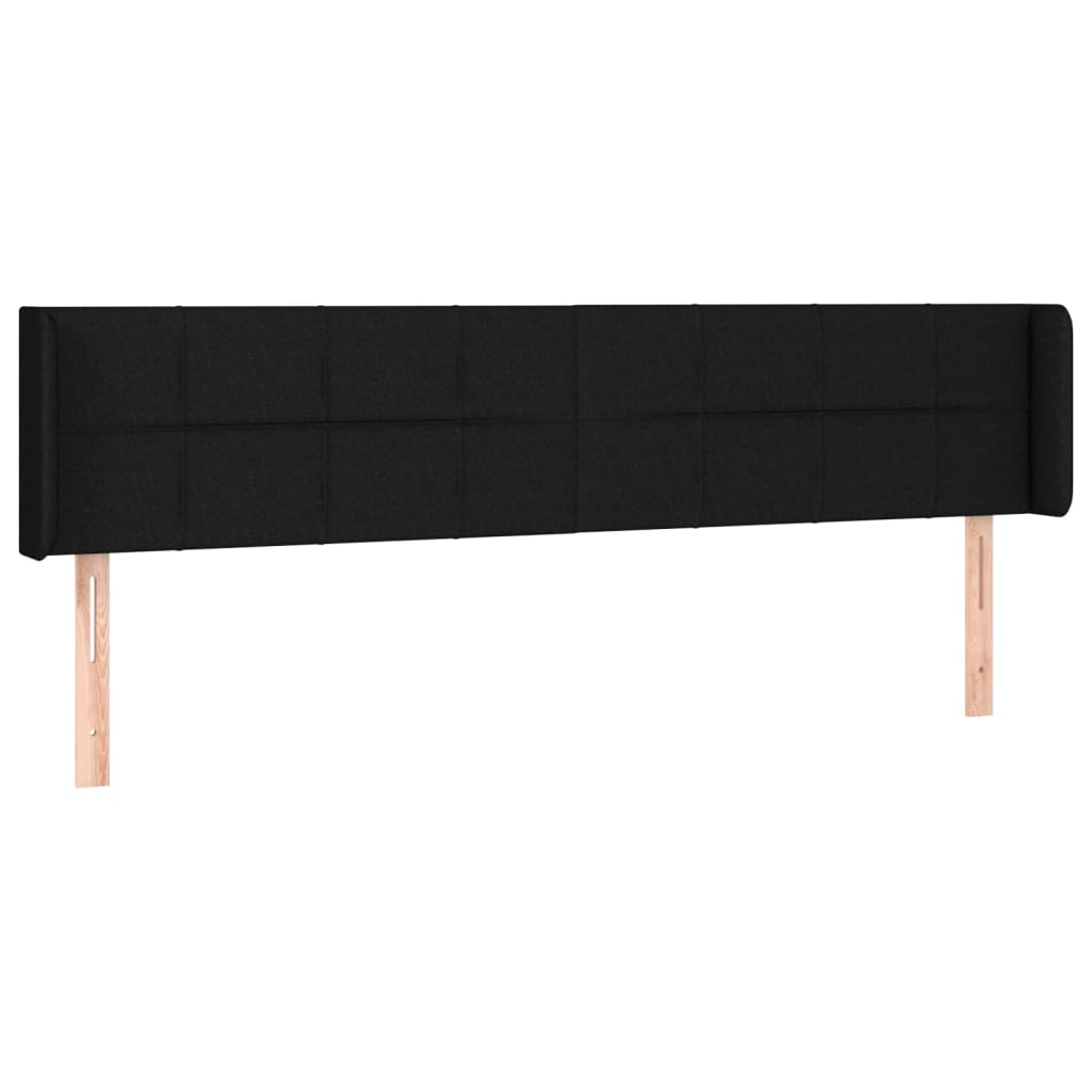 sengegavl med LED-lys 183x16x78/88 cm stof sort