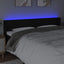 sengegavl med LED-lys 183x16x78/88 cm stof sort