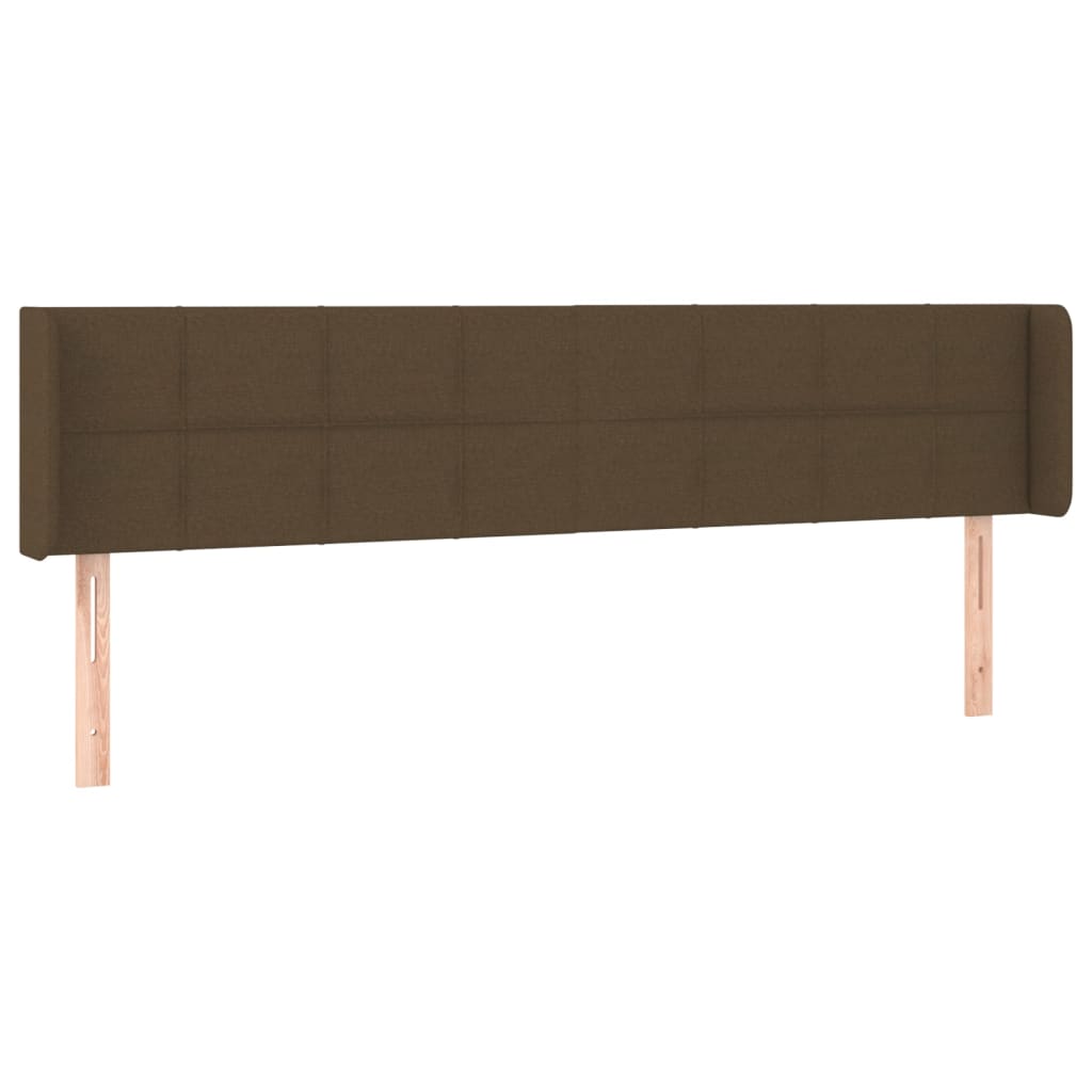 sengegavl med LED-lys 183x16x78/88 cm stof mørkebrun