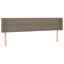 sengegavl med LED-lys 183x16x78/88 cm stof gråbrun