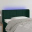 sengegavl med LED-lys 93x16x78/88 cm fløjl Mørkegrøn