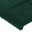 sengegavl med LED-lys 147x16x78/88 cm fløjl mørkegrøn