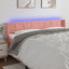 sengegavl med LED-lys 163x16x78/88 cm fløjl lyserød