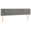 sengegavl med LED-lys 203x16x78/88 cm fløjl lysegrå