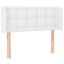 sengegavl med LED-lys 83x16x78/88 cm kunstlæder hvid