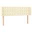 sengegavl med LED-lys 147x16x78/88 cm kunstlæder cremefarvet